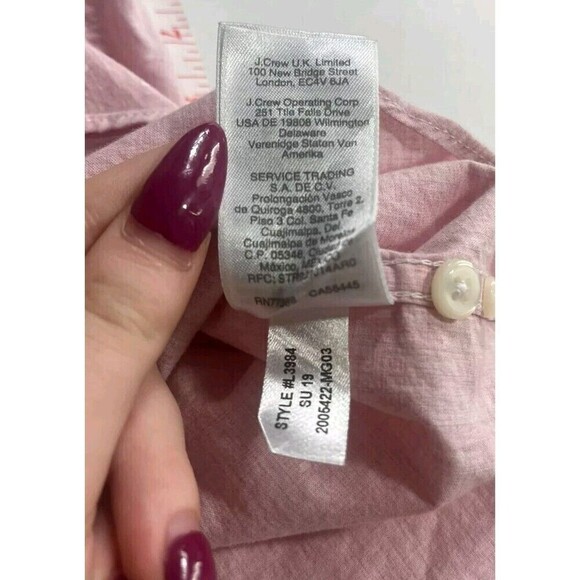 J Crew Men's Pink Polka Dot Cotton Stretch Button Up Shirt Medium - Picture 5 of 8